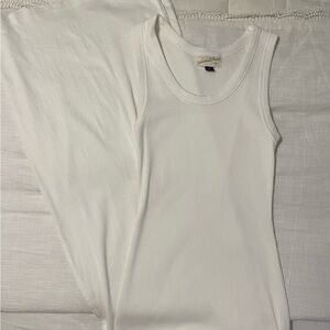 White Ribbed Tank Top